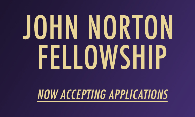 John Norton Fellowship now accepting applications on purple gradient background